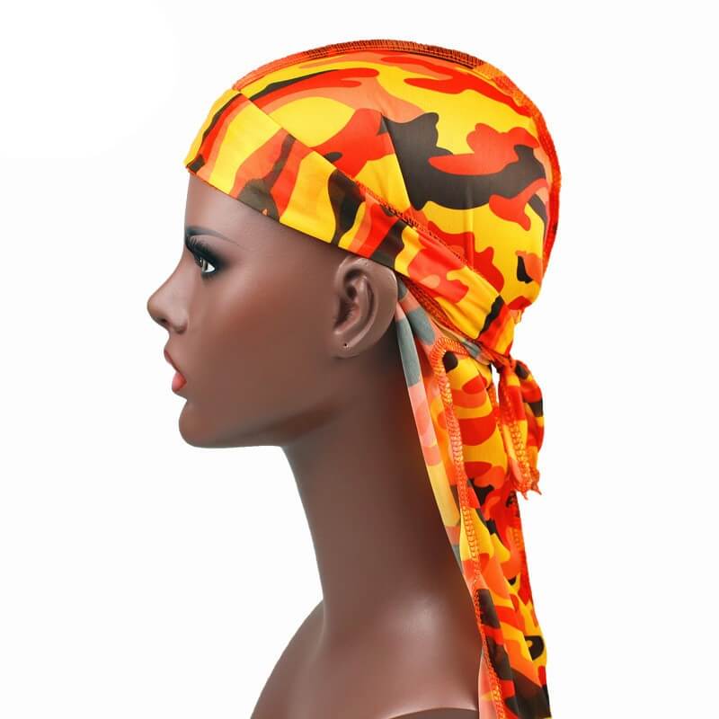 Mr. Durag Dreadlock Spandex Band Orange Camouflage