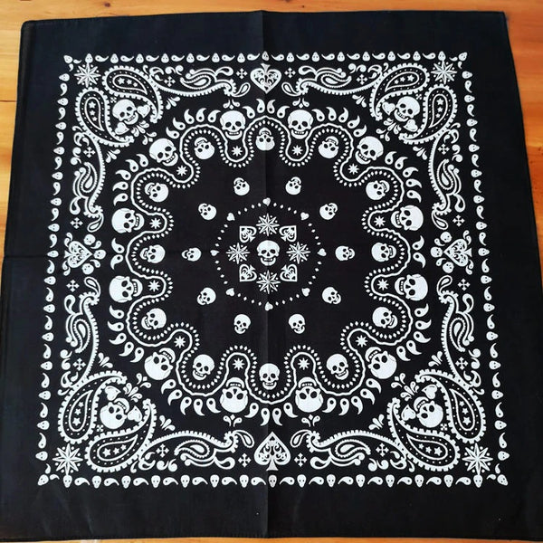 Black Skull Bandana Print | RoyalBandana™