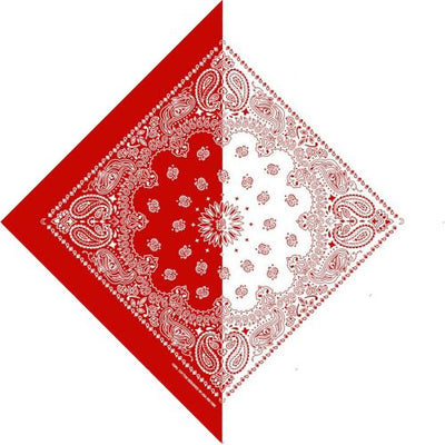 Half red half white Bandana