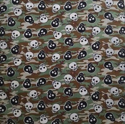 Skull-Military-Green-Bandana-print